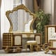 Classic Antique Gold & Dark Cherry Solid Wood Vanity Dresser Set 3Pcs Homey Design HD-957