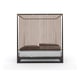 Rich Walnut Vertical Slats Canopy Queen Bed PINSTRIPE by Caracole 