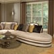 Cream Chenille Luxury Sectional Sofa Dark Wood HD-90007 LEFT Traditional