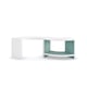 S Shape Lucent White & Oasis Finish Coffee Table OVER FLOW by Caracole 
