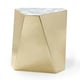 White Crystal Stone Top & Majestic Gold End Table Set 2Pcs THE CONTEMPO SIDE by Caracole 
