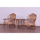 Luxury Sand & Gold Wood Trim AUGUSTUS Chair Set 2 Pcs EUROPEAN FURNITURE Traditional