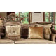 Luxury Chenille Golden Beige Sofa Set 2Pcs Traditional Homey Design HD-610