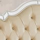 Cream Leather & Mirror Tufted Headboard CAL King Bedroom Set 3Pcs Homey Design HD-2800