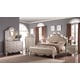 Silver Finish Wood Queen Panel Bed Contemporary Cosmos Furniture Sonia