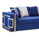 Navy Fabric Loveseat w/ Gold Steel Legs Transitional Cosmos Furniture Lawrence