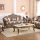 Bronze finish Wood Shimmery Fabric Sofa Set 3Pcs Traditional Cosmos Furniture Amelia