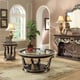Homey Design HD-1623 Traditional Beige Living Room Set Sofa Loveseat Chair Coffee Table End Table Console Table and Mirror 7Pcs
