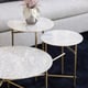 Marble Top & Lucent Bronze Smooth Metallic Paint CONCENTRIC Table Set 3Pcs by Caracole 