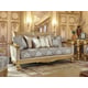Metallic Bright Gold Loveseat Carved Wood Traditional Homey Design HD-2666