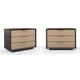 Dark Chocolate & Champagne Gold Nightstands Set 2Pcs TRIPLE WRAP by Caracole 