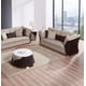 Italian Leather Sand Beige-Chocolate Sofa Set 5 Pcs VOGUE  EUROPEAN FURNITURE Modern