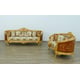Imperial Luxury Gold Fabric LUXOR Sofa Set 2Ps EUROPEAN FURNITURE Solid Wood