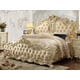 Luxury Cream King Bedroom 5Pcs Carved Wood Traditional Homey Design HD-5800