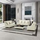 Glam Off-White Italian Leather MAYFAIR Sofa EUROPEAN FURNITURE Contemporary 