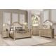 Gold Finish Queen Poster Bedroom Set 5Pcs Traditional Cosmos Furniture Valentina