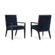 Prussian Blue Velvet Frame Finished In Eclipse EDGE ARM CHAIR Set 2Pcs by Caracole 