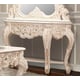 Ivory & Metallic Gold Highlights Console Table & Mirror Traditional Homey Design HD-998I