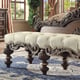 Cherry & Gold Tufted Leather Bench Traditional Homey Design HD-8013
