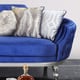 Silver finish Wood Blue Velvet Sofa Transitional Cosmos Furniture Skylar