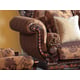 Homey Design HD-66 Luxury Cinnamon Finish  Living Room Sofa Carved Wood