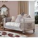 Pearl Fabric & Bronze Finish Loveseat Traditional Homey Design HD-6033 