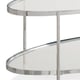 Glass Top & Polished Metal Frame OVAL COCKTAIL TABLE and 2 Pc ROUND END TABLE by Caracole 