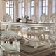 Baroque Belle Silver Dining Table Set 9Pcs Traditional Homey Design HD-8088