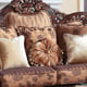 Homey Design HD-66 Tranditional Luxury Mocha Mixed Fabric Upholstered Sofa Couch with Pillows