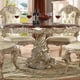 Antique White Silver Round Dining Table Traditional Homey Design HD-8017 