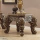 Antique Gold & Perfect Brown Coffee Table Set 3Pcs Traditional Homey Design HD-8011