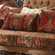 Dark Oak & Floral Chenille Sofa Set 2Pcs Traditional Homey Design HD-39