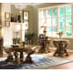 Antique Gold & Perfect Brown End Table Set 2Pcs Traditional Homey Design HD-8008