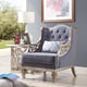 Cobalt Fabric & Silver Finish Sofa Set 5Pcs w/ Coffee Tables Traditional Homey Design HD-701 
