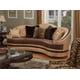 Luxury Golden Beige Sofa Dark Brown Wood HD-90016 Classic Traditional