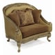 Benetti's Maribella Luxury Exposed Wood Light Brass Antique Style Sofa Set 3Pcs