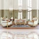 Victorian White Tufted Leather Sofa Set 2 Pcs Traditional Homey Design HD-93630