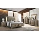 Bronze Finish Wood Queen Bedroom Set 6Pcs w/Chest Contemporary Cosmos Furniture Coral