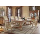 Luxury Amber & Gold Dining Room Set 8Pcs Carved Wood Homey Design HD-8024 