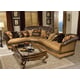 Tufted Luxury Sectional Sofa Dark Brown Wood HD-90012 Classic Traditional