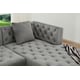 Gray Velvet Sectional Sofa with Acrylic legs Modern Cosmos Furniture Salma Gray