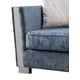 Blue Fabric Sofa & Loveseat Set 2Pcs w/ Steel Legs Modern Cosmos Furniture Kingston Blue