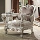 Metallic Silver Finish Armchair Traditional Style Homey Design HD-372
