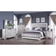 White Finish Wood Queen Panel Bed Contemporary Cosmos Furniture Gloria