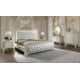 White Gloss & Gold Brush Finish CAL King Bed Traditional Homey Design HD-8091