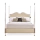 Cream Finish Upholstered Headboard CAL King Poster Bed THE POST IS CLEAR by Caracole 