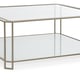 Metal Base & Glass W/ White and Brilliant Effect Coffee Table Set 2Pcs CENTER STAGE by Caracole 