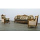 Royal Luxury Black Gold Fabric MAGGIOLINI Sofa Set 3 Pcs EUROPEAN FURNITURE 