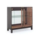 Mirrored Panel W/ LED Lighting Greenway Finish Cabinet GET A HANDLE ON IT by Caracole 
