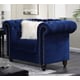Blue Velvet Button Tufting Armchair Transitional Cosmos Furniture Maya